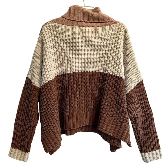 POL Canyon Rose Color Block Oversized Chenille Turtleneck Sweater Size L… - Picture 4 of 9
